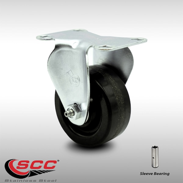 Service Caster 3.5 Inch SS Phenolic Wheel Rigid Top Plate Caster SCC-SS20R3514-PHS - main